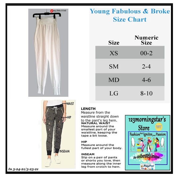 YOUNG FABULOUS & BROKE NEW GROOVE Ombre Banded Waist/Cuff Ankle Jogger XS - Picture 11 of 11